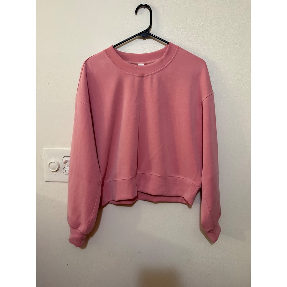 Lululemon Softstreme Perfectly Oversized Cropped Crew Size 2 Pink Tide NWOT